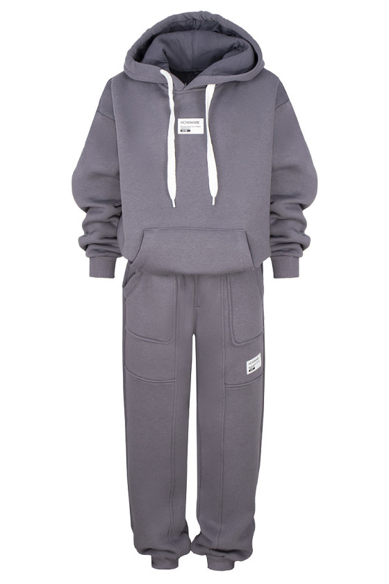 Komplet unisex szary jesień zima odzież dziecięca Sówka