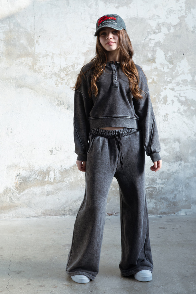 dres sportowy dla dziewczynki dres casualowy komplet spodnie szerokie nogawki komplet bawełniany nastolatki sówka sklep moda tee