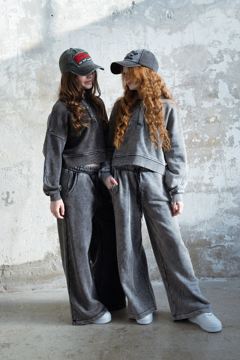 dres sportowy dla dziewczynki dres casualowy komplet spodnie szerokie nogawki komplet bawełniany nastolatki sówka sklep moda tee