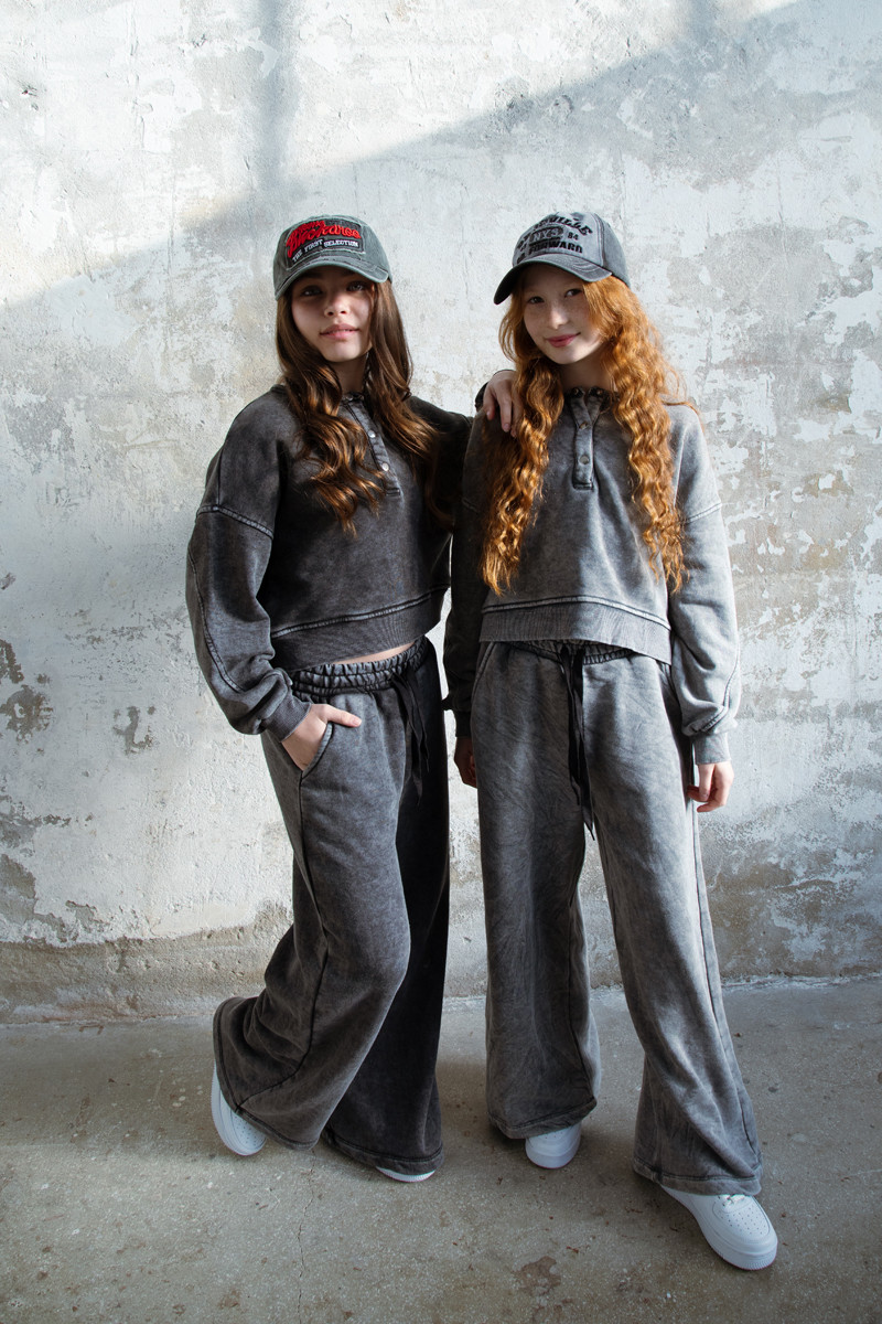 dres sportowy dla dziewczynki dres casualowy komplet spodnie szerokie nogawki komplet bawełniany nastolatki sówka sklep moda tee