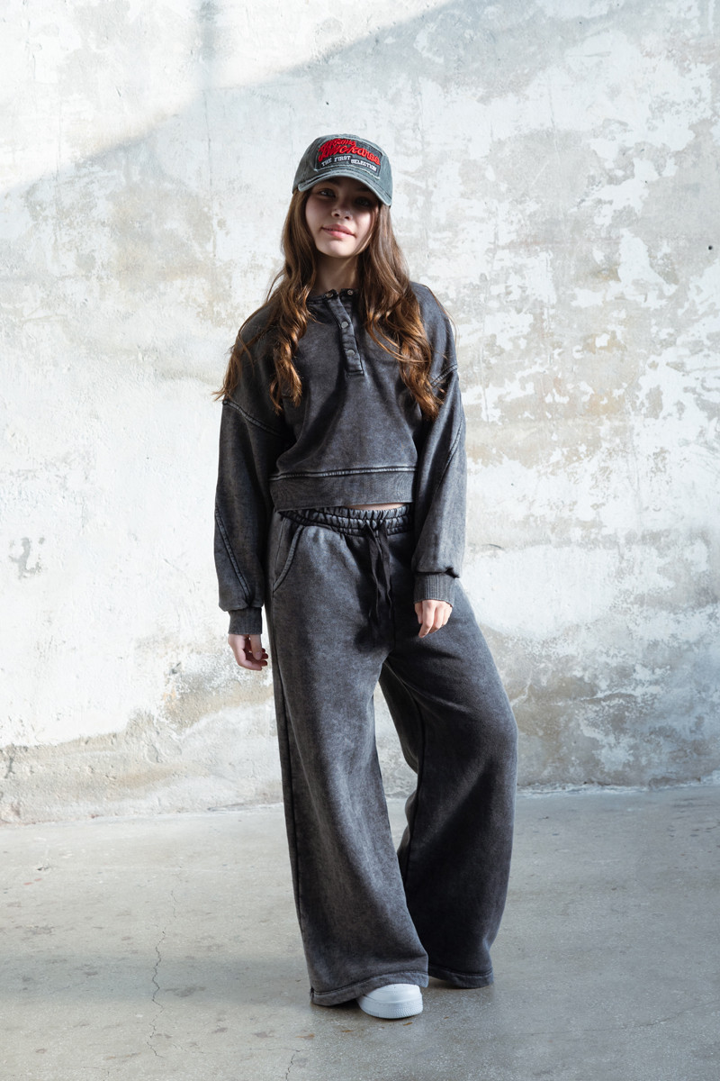 dres sportowy dla dziewczynki dres casualowy komplet spodnie szerokie nogawki komplet bawełniany nastolatki sówka sklep moda tee