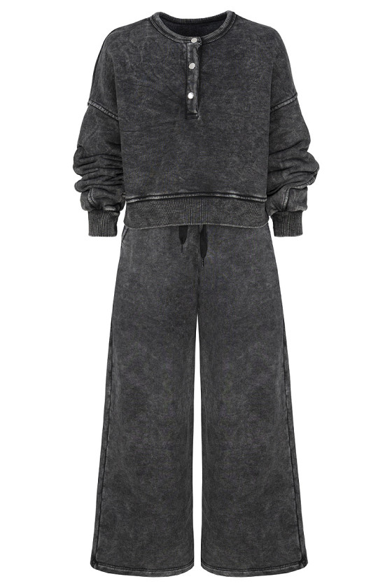 dres sportowy dla dziewczynki dres casualowy komplet spodnie szerokie nogawki komplet bawełniany nastolatki sówka sklep moda tee