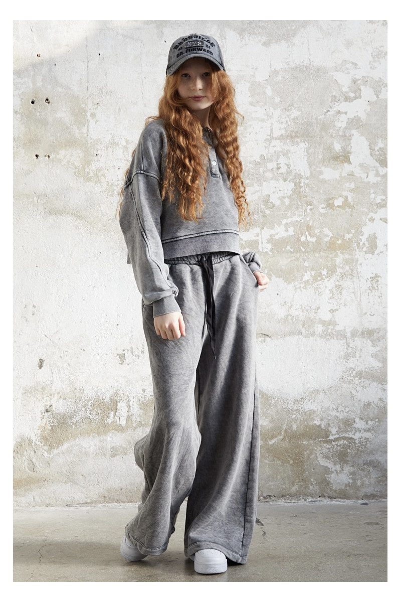 dres sportowy dla dziewczynki dres casualowy komplet spodnie szerokie nogawki komplet bawełniany nastolatki sówka sklep moda tee