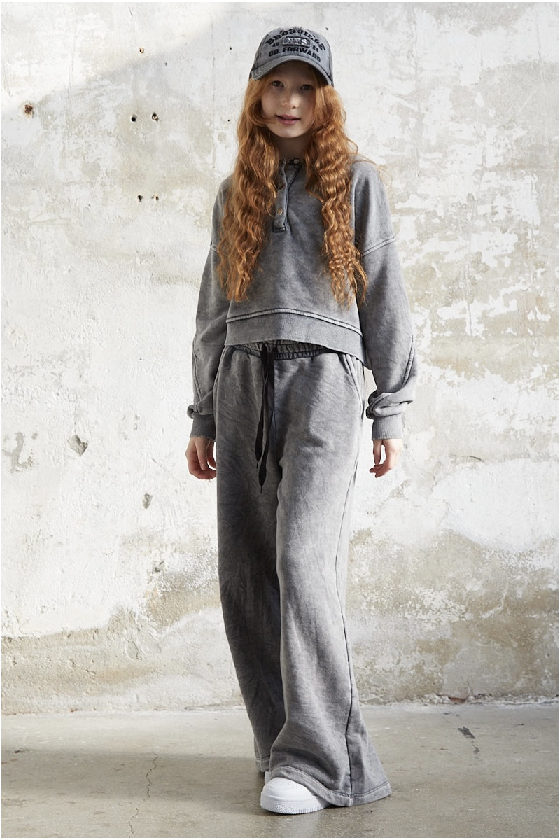 dres sportowy dla dziewczynki dres casualowy komplet spodnie szerokie nogawki komplet bawełniany nastolatki sówka sklep moda tee