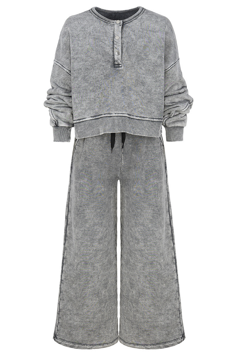 dres sportowy dla dziewczynki dres casualowy komplet spodnie szerokie nogawki komplet bawełniany nastolatki sówka sklep moda tee