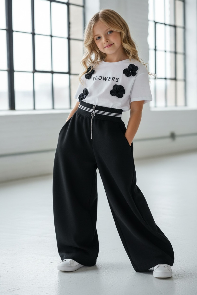 spodnie dla dziewczynki czarne spodnie dla dziewczynki spodnie do szkoły spodnie do przedszkola spodnie dresowe