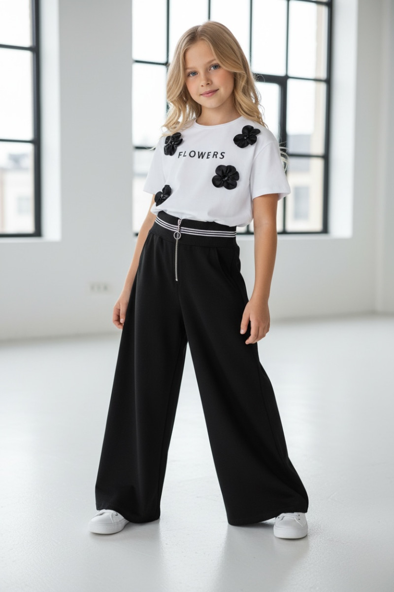 spodnie dla dziewczynki czarne spodnie dla dziewczynki spodnie do szkoły spodnie do przedszkola spodnie dresowe