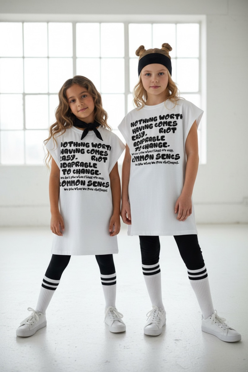 Długi T-shirt dla dziewczynki Change