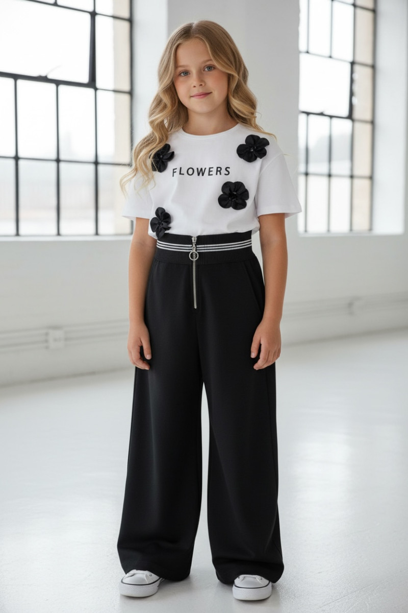 spodnie dla dziewczynki czarne spodnie dla dziewczynki spodnie do szkoły spodnie do przedszkola spodnie dresowe
