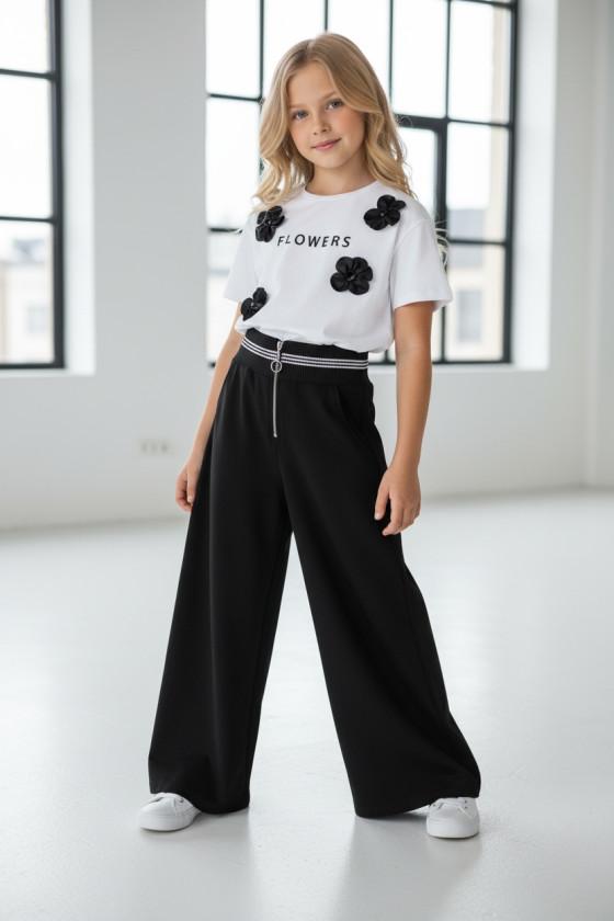 spodnie dla dziewczynki czarne spodnie dla dziewczynki spodnie do szkoły spodnie do przedszkola spodnie dresowe