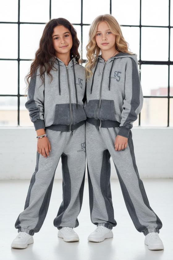 Komplet uniwersalny bluza rozpinana i spodnie 65