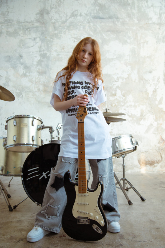 Długi T-shirt dla dziewczynki Change