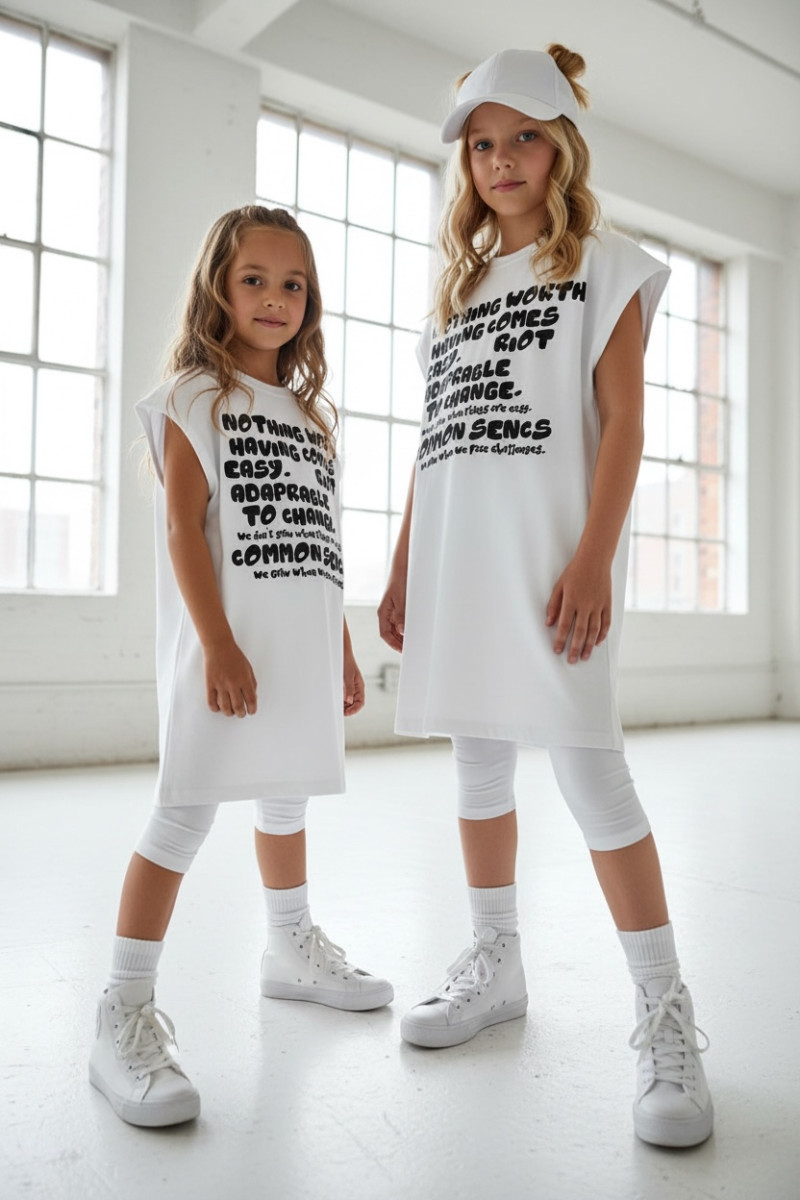 Długi T-shirt dla dziewczynki Change