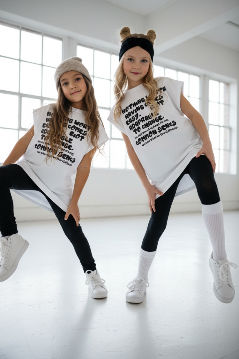 Długi T-shirt dla dziewczynki Change