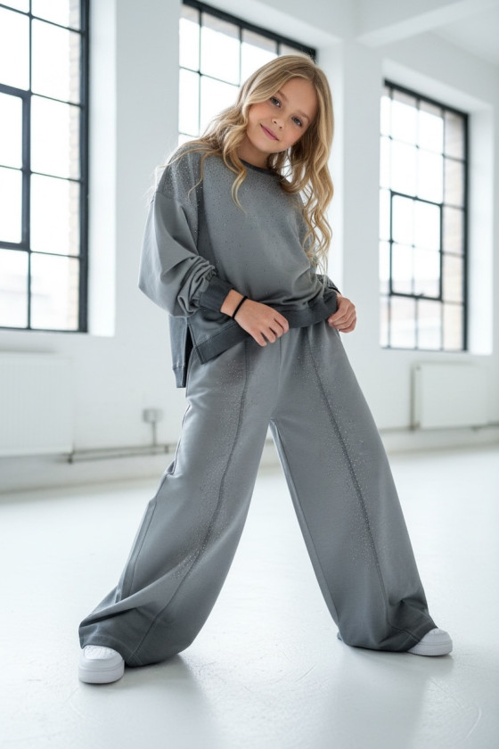 Komplet dla dziewczynki Silver Dots bluza i spodnie