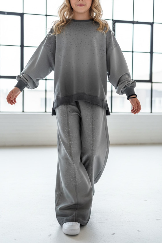 Komplet dla dziewczynki Silver Dots bluza i spodnie