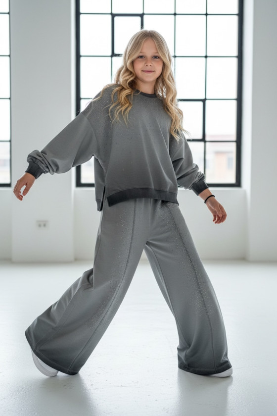 Komplet dla dziewczynki Silver Dots bluza i spodnie