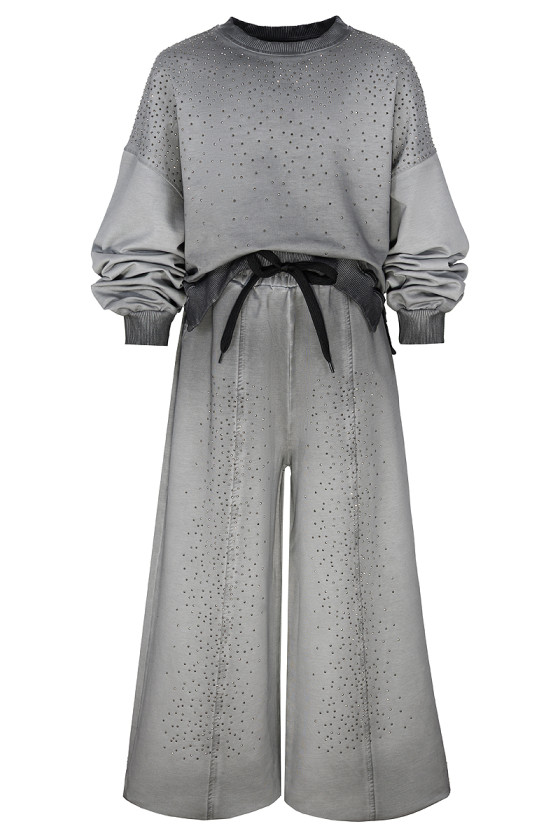 Komplet dla dziewczynki Silver Dots bluza i spodnie