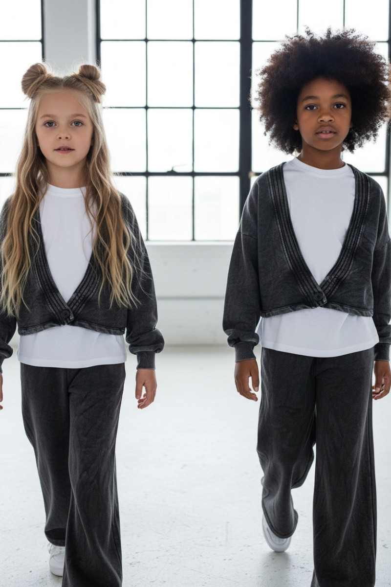 dres bawełna spodnie szerokie nogawki t-shirt oversize bawełna jakość premium dres dla dziewczynki dres do szkoły komplet dla dz