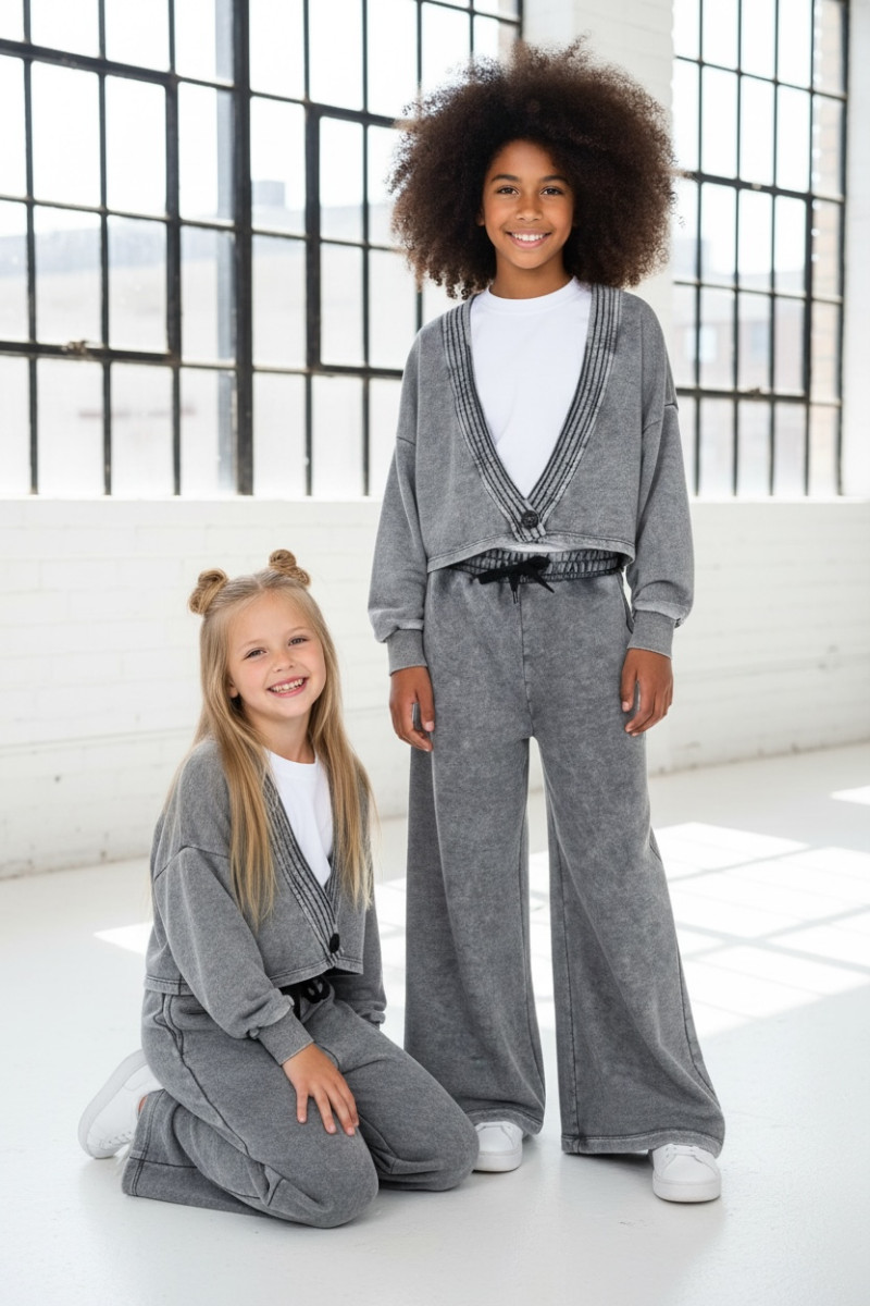 dres bawełna spodnie szerokie nogawki t-shirt oversize bawełna jakość premium dres dla dziewczynki dres do szkoły komplet dla dz