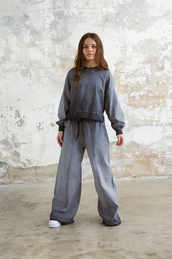 Komplet dla dziewczynki Basic Grey Cieniowany szary