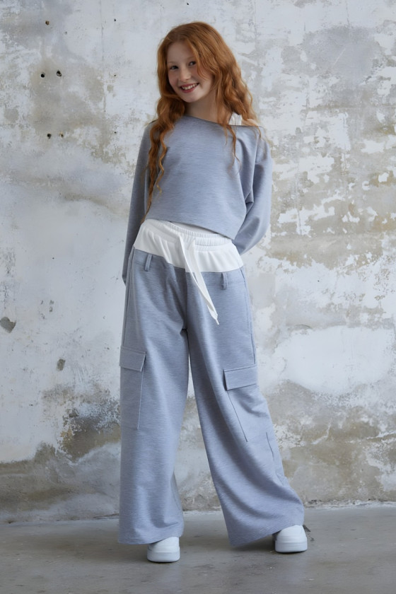 Komplet 3-częściowy dzewczęcy Emma buza, top, spodnie