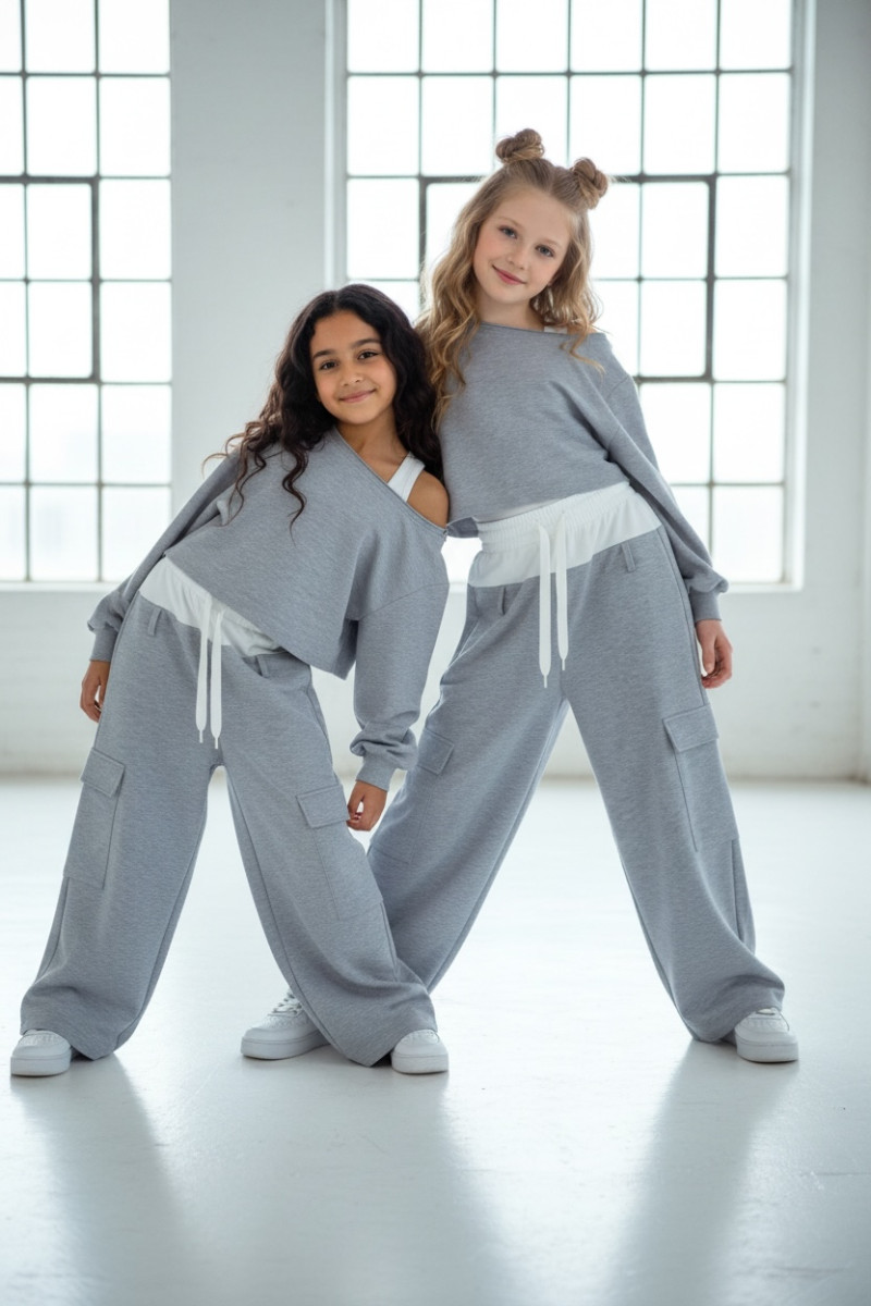 Komplet 3-częściowy dzewczęcy Emma buza, top, spodnie