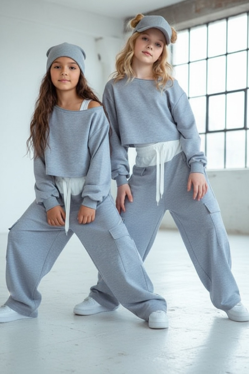 Komplet 3-częściowy dzewczęcy Emma buza, top, spodnie