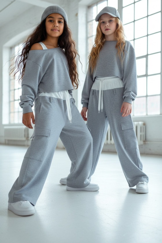 Komplet 3-częściowy dzewczęcy Emma buza, top, spodnie