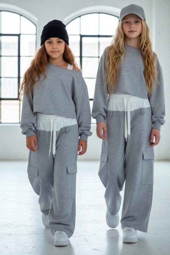 Komplet 3-częściowy dzewczęcy Emma buza, top, spodnie