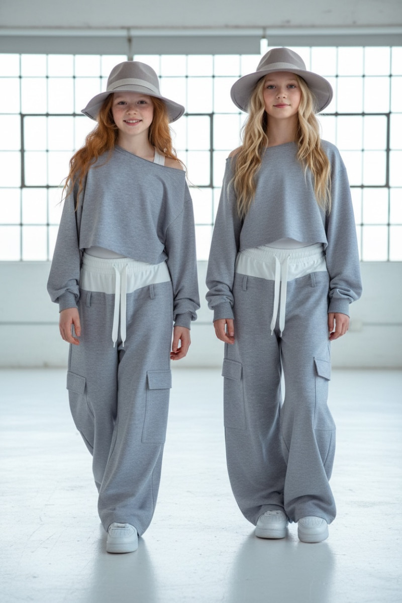 Komplet 3-częściowy dzewczęcy Emma buza, top, spodnie