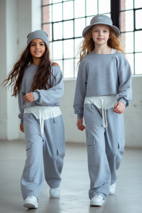 Komplet 3-częściowy dzewczęcy Emma buza, top, spodnie