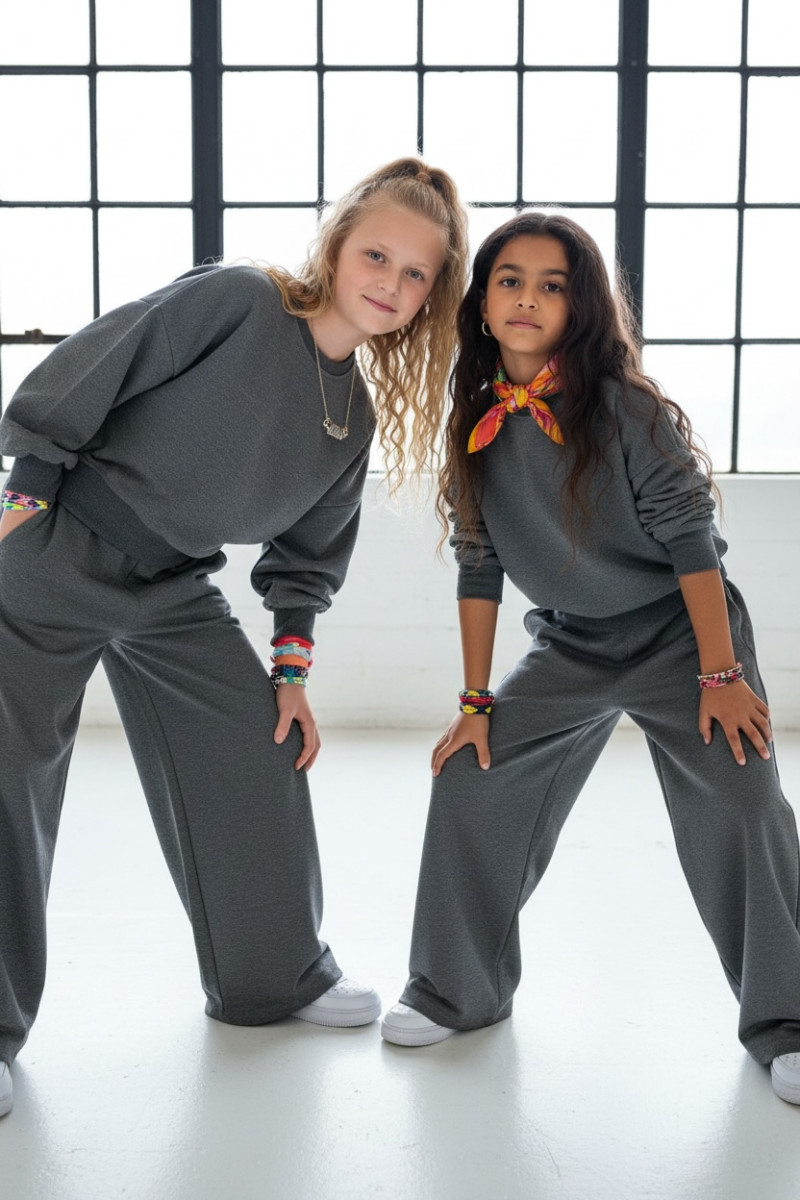 Komplet dla dziewczynki Limba bluza i spodnie Szary