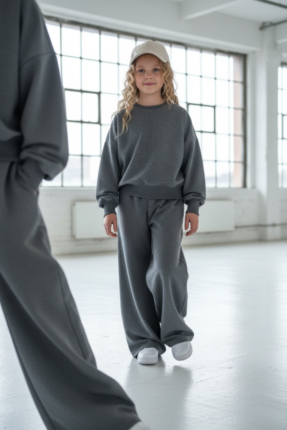 Komplet dla dziewczynki Limba bluza i spodnie Szary
