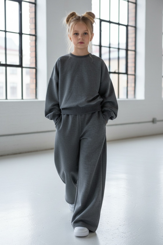 Komplet dla dziewczynki Limba bluza i spodnie Szary
