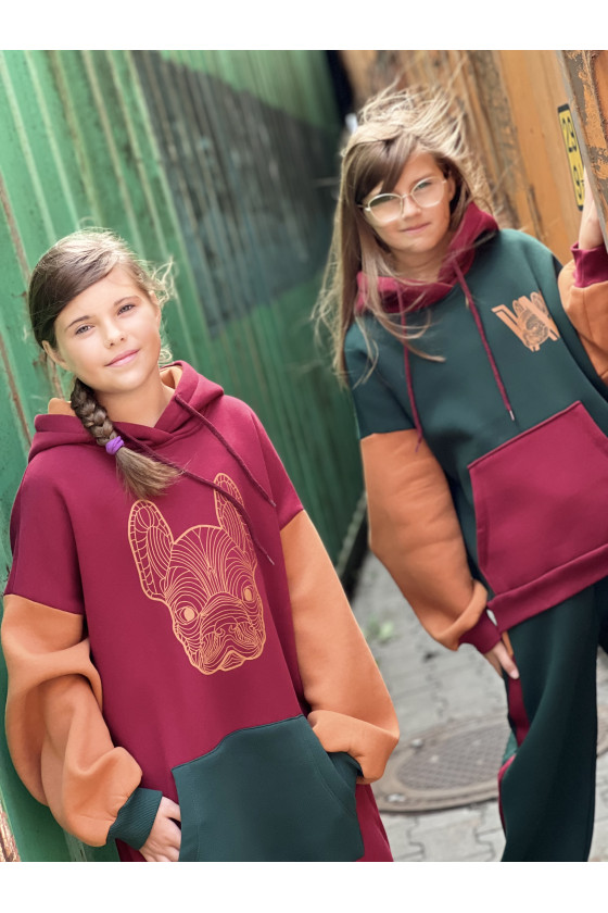 Długa bluza i getry Buldożek