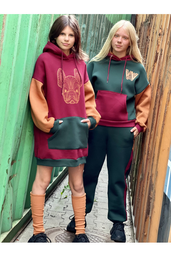 Długa bluza i getry Buldożek