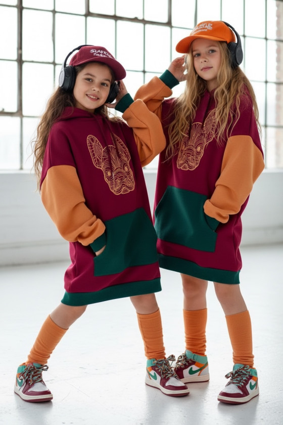 Długa bluza i getry Buldożek