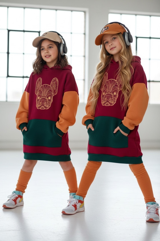 Długa bluza i getry Buldożek