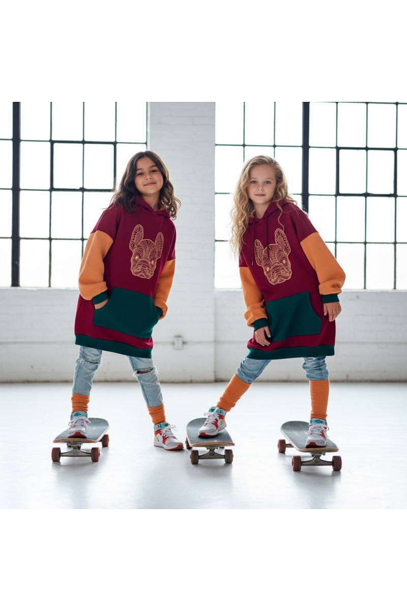 Długa bluza i getry Buldożek