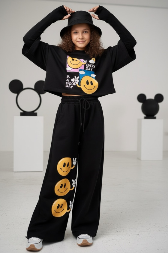 Komplet bawełniany dla dziewczynki over size