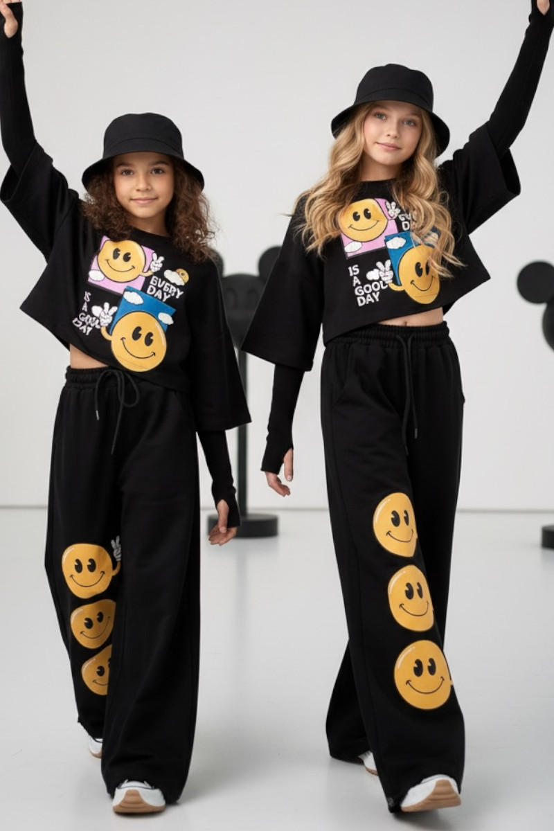 Komplet bawełniany dla dziewczynki over size