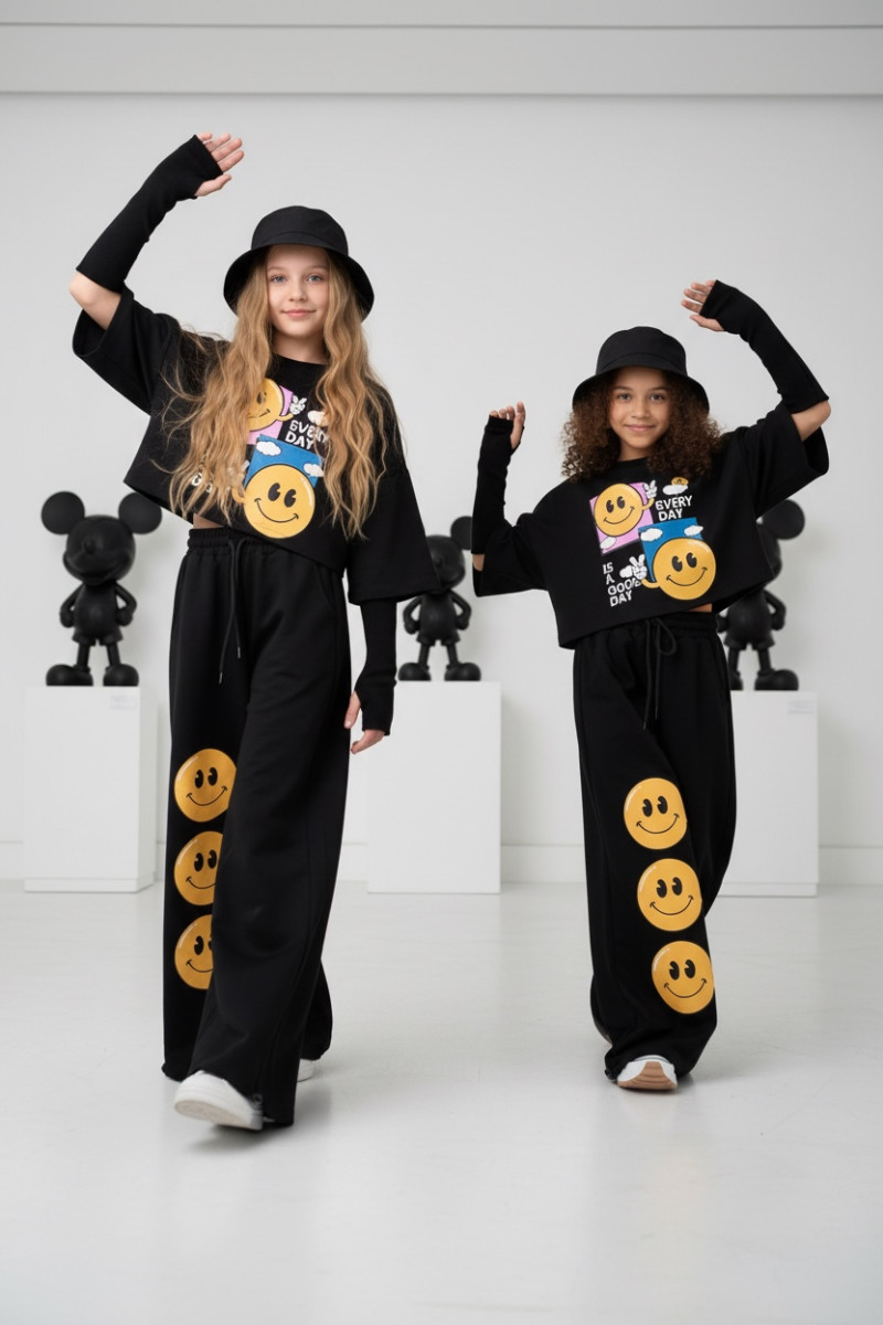 Komplet bawełniany dla dziewczynki over size