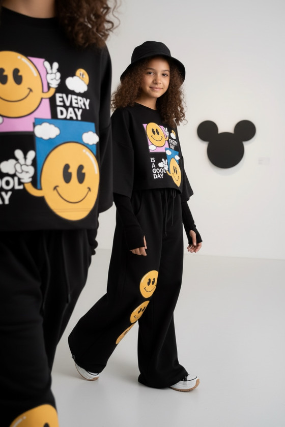 Komplet bawełniany dla dziewczynki over size