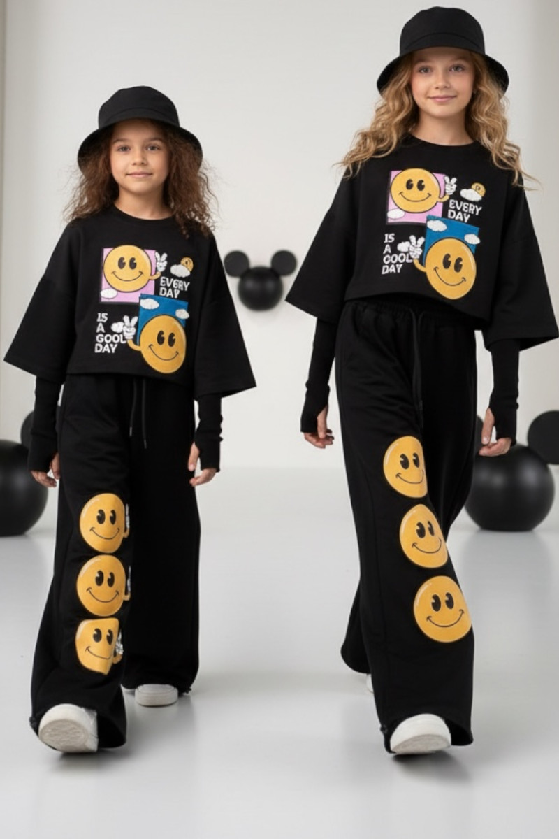 Komplet bawełniany dla dziewczynki over size