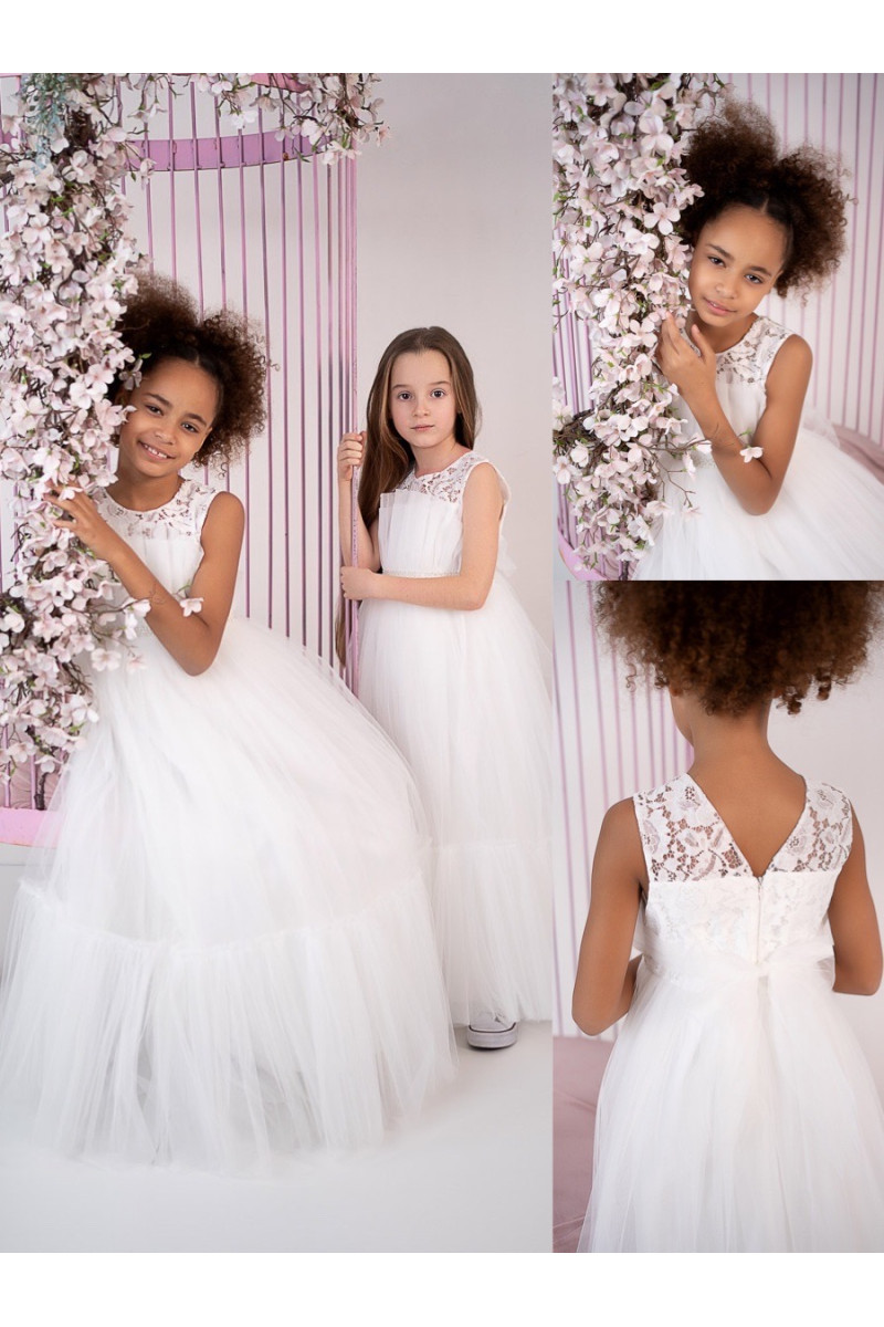 Sukienka biała balowa dla dziewczynki sukienka na przebranie sukienka komunijna biała komunia sukienka dla druhny sukienka wesel