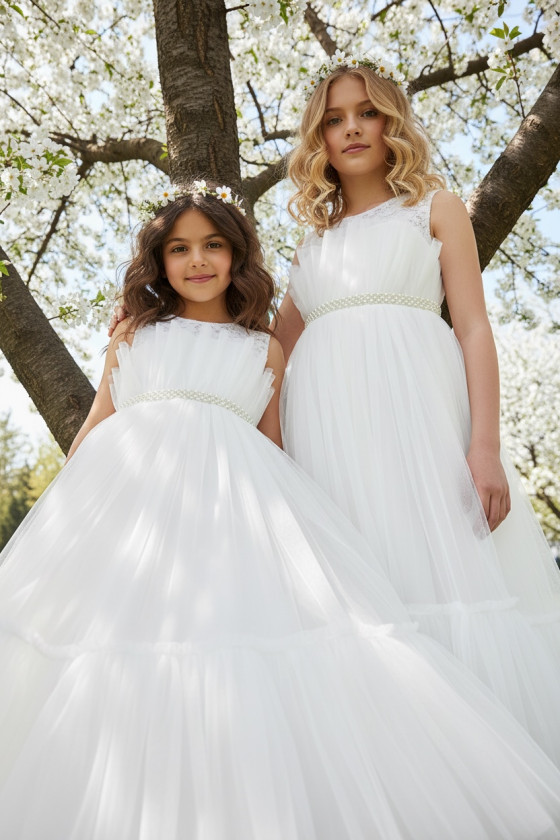 Sukienka biała balowa dla dziewczynki sukienka na przebranie sukienka komunijna biała komunia sukienka dla druhny sukienka wesel