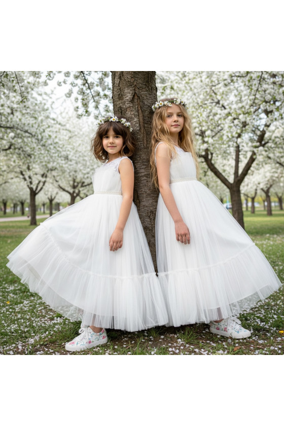 Sukienka biała balowa dla dziewczynki sukienka na przebranie sukienka komunijna biała komunia sukienka dla druhny sukienka wesel