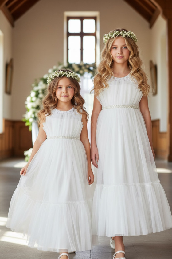 Sukienka biała balowa dla dziewczynki sukienka na przebranie sukienka komunijna biała komunia sukienka dla druhny sukienka wesel