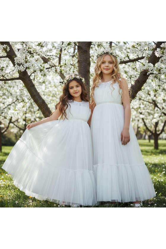 Sukienka biała balowa dla dziewczynki sukienka na przebranie sukienka komunijna biała komunia sukienka dla druhny sukienka wesel